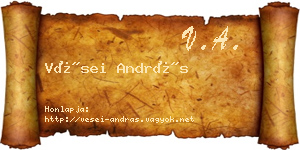 Vései András névjegykártya
